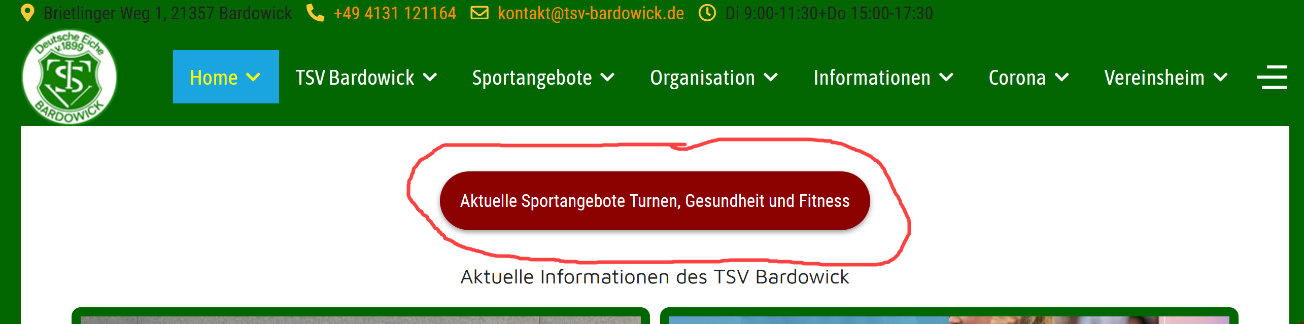 TSVBardowick Homepage Aktuelle Angebote